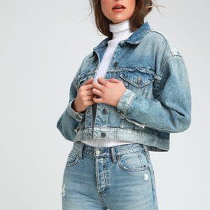 Free People Bedford Cropped Jean Jacket 
